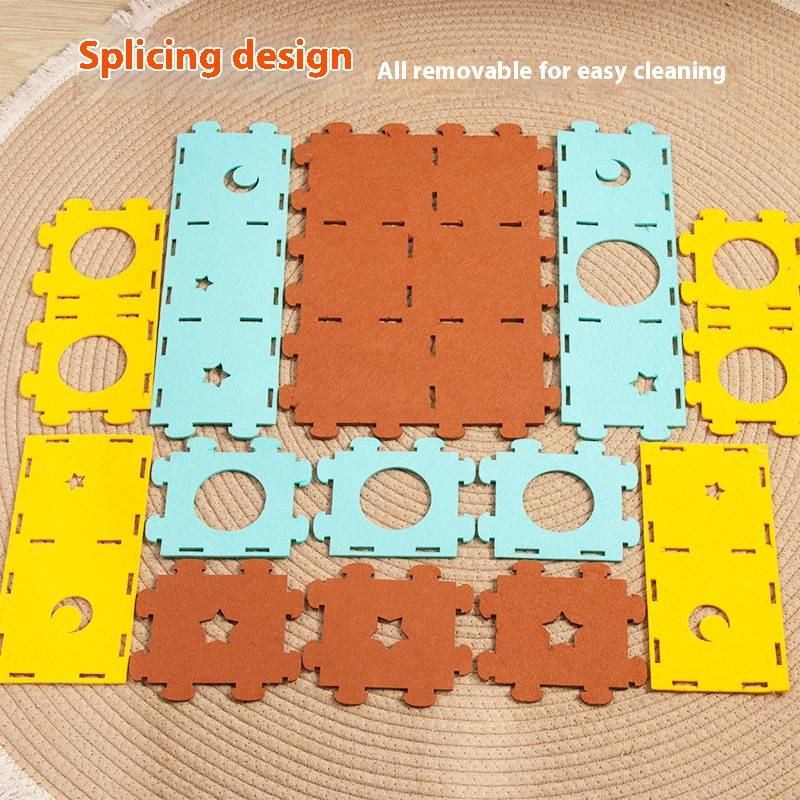 Wool Felt Hamster Hideout Maze,Hamster Cage Accessories,Guinea Pig Hides,Habitat Decor,Machine Wash,No Falling Risk_voghion.com