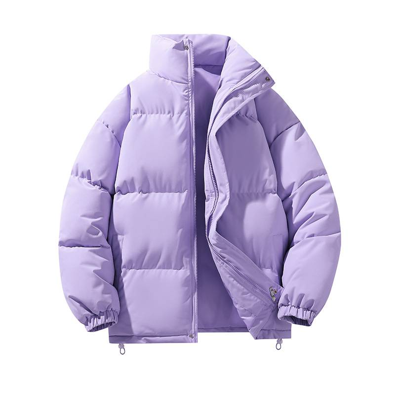 Men's Winter Thickened Puffer Jacket - Loose Fit Unisex Zip-Up Coat, Polyester-Filled Warm Parka For Teens & Young Adults (Multiple Colors)_voghion.com