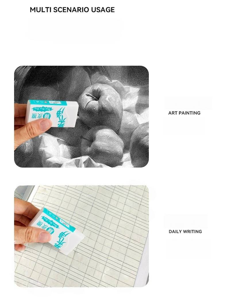 Zachte en schone cartoongummen voor studenten - stofvrij, examenvriendelijk, kunst- en schoolbenodigdheden (verpakking van 8)_voghion.com