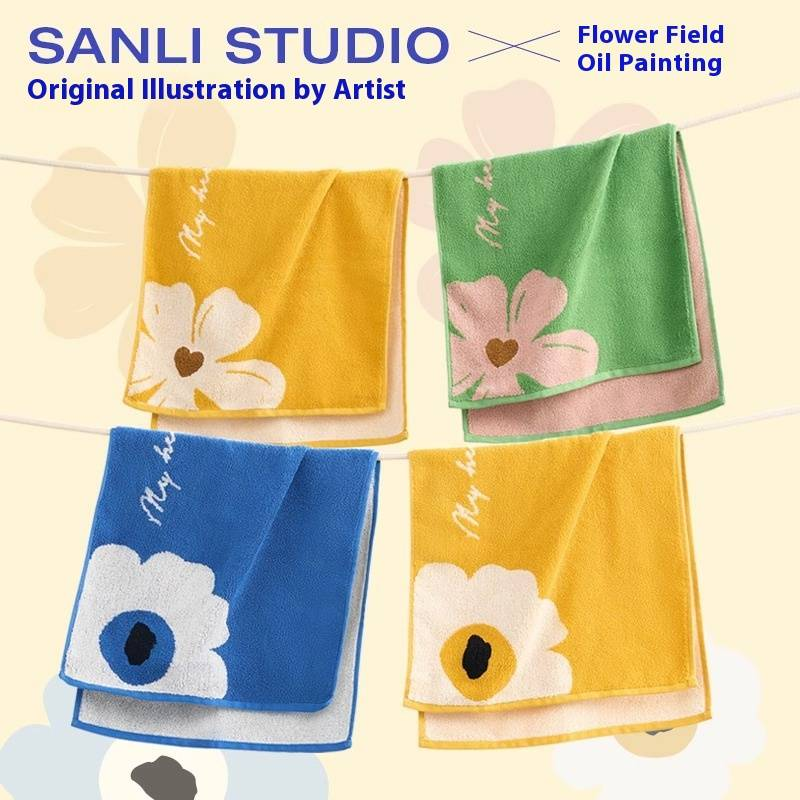 Jacquard Cotton Bath Towel - 100% Pure Cotton, 32S Yarn, 36x72cm, Floral Embossed Design, Soft & Absorbent For Face/Body_voghion.com