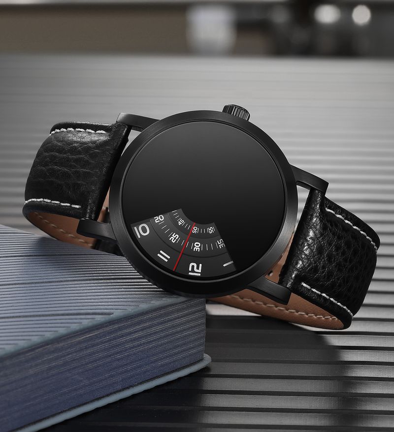 BERNY Men's Watch Personalized Turntable Quartz Watches For Men Black Dial Stainless Steel Case Business Sports Wristwatches_voghion.com