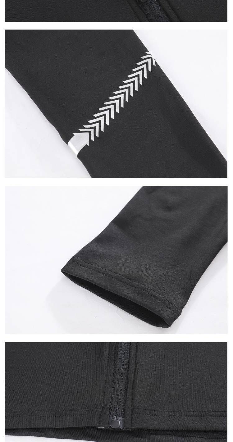 Giacca da fitness elastica a maniche lunghe da uomo, per primavera e autunno, casual, sportiva, da corsa, con collo alto, cerniera, parte superiore elastica ad asciugatura rapida_voghion.com