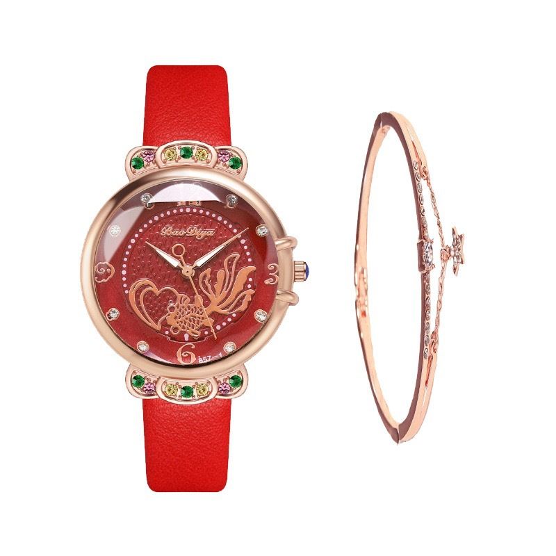 Women's Watches Fashion Women's Set Bracelet Watch Personality Fashion Lotus Diamond Watch_voghion.com