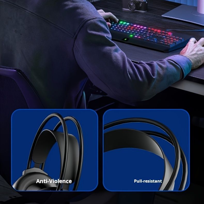 Gaming Headset Wired 7.1 Channel Noise Cancelling Multifunctional Surround Sound Headphone Over-Ear For Computer Laptop USB_voghion.com