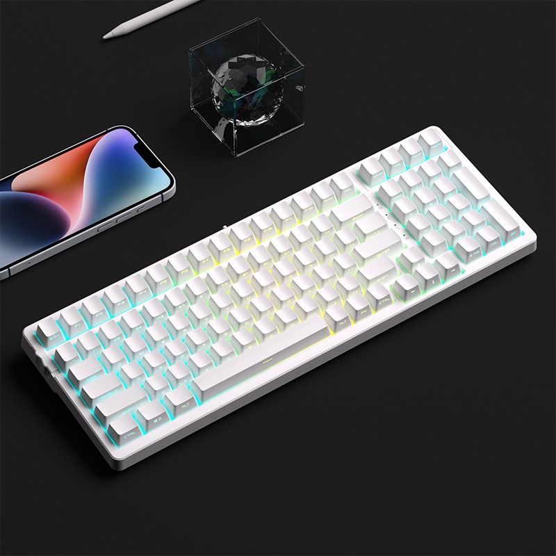Clavier mécanique personnalisé avec profil OEM translucide gravé sur le côté, surface mate en PBT, 131 touches, dégradé_voghion.com