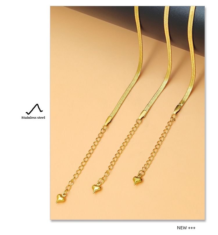 Flat Snake Bone Bracelet - 18K Gold Plated Titanium Steel Chain (Forest Style, Anti-Fade, Hypoallergenic)_voghion.com
