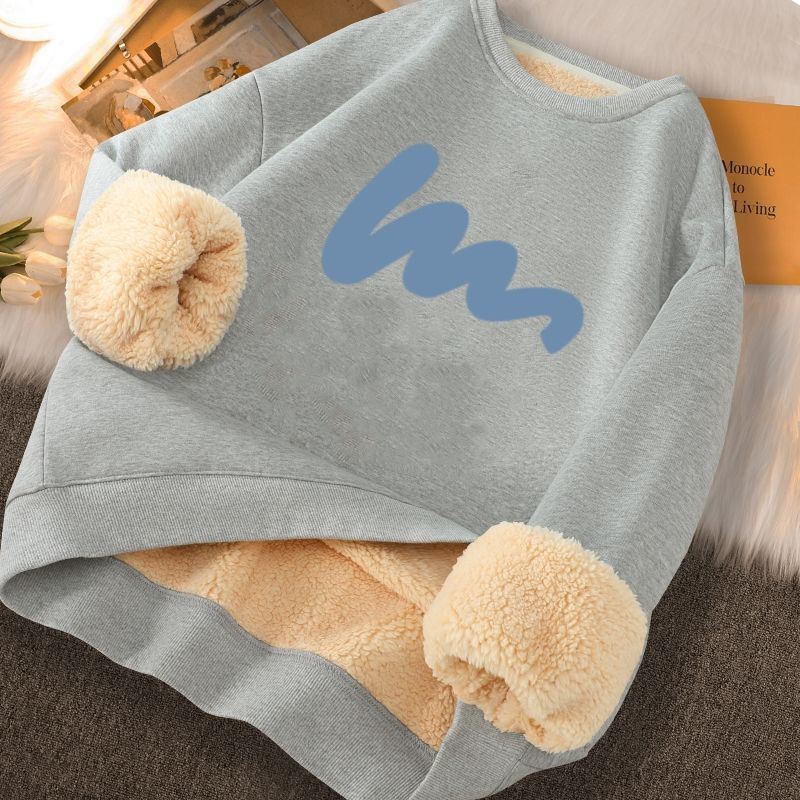 Warm Jacket New Thickened Shirt Round Neck Lamb Wool Men And Women Base Sweatshirt Autumn Winter Loose Student Fleece 12_voghion.com