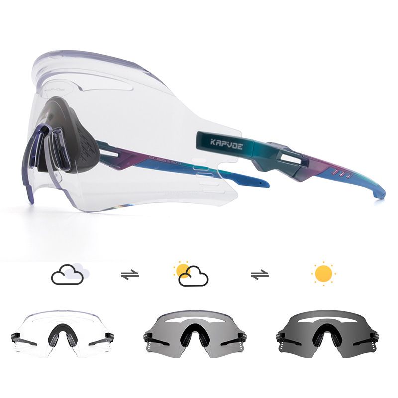 Kapvoe New Color Changing Cycling Glasses Running Sports Goggles Mountain Bike Day And Night Dual Use Goggles_voghion.com