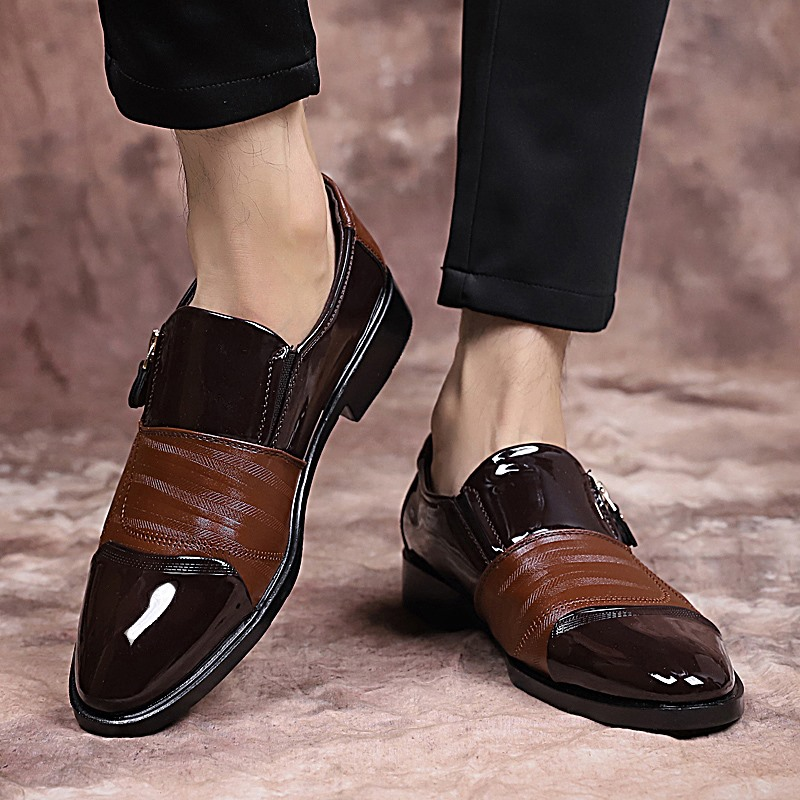 New High Quality Leather Men's Business Casual Leather Shoes, Formal Shoes, Pointed Low Top Shoes, Western Denim Versatile_voghion.com