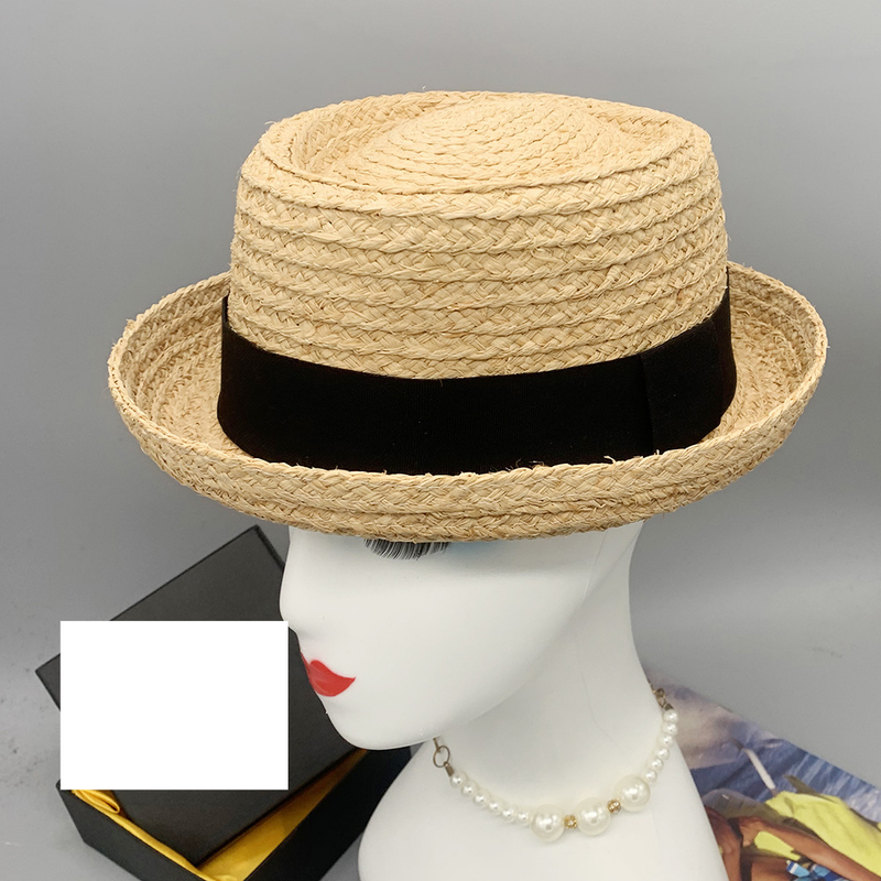 Handmade Raffia braid sunshade small straw hat for both men and women with warped edge round top ball hat_voghion.com