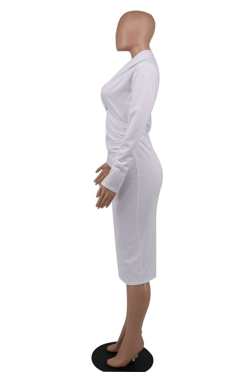 Modisches, sexy, langes, ärmelloses Wickelkleid für Damen mit tiefem V-Ausschnitt_voghion.com