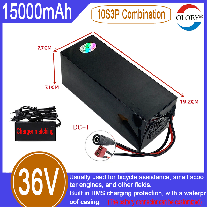 36V Lithium-Ion Batterie Pack, 10S3P Kombinatioun, 15000mAh, agebaute BMS Ladeschutz, gëeegent fir kleng Scooter, Vëlo Assistenz, etc_voghion.com