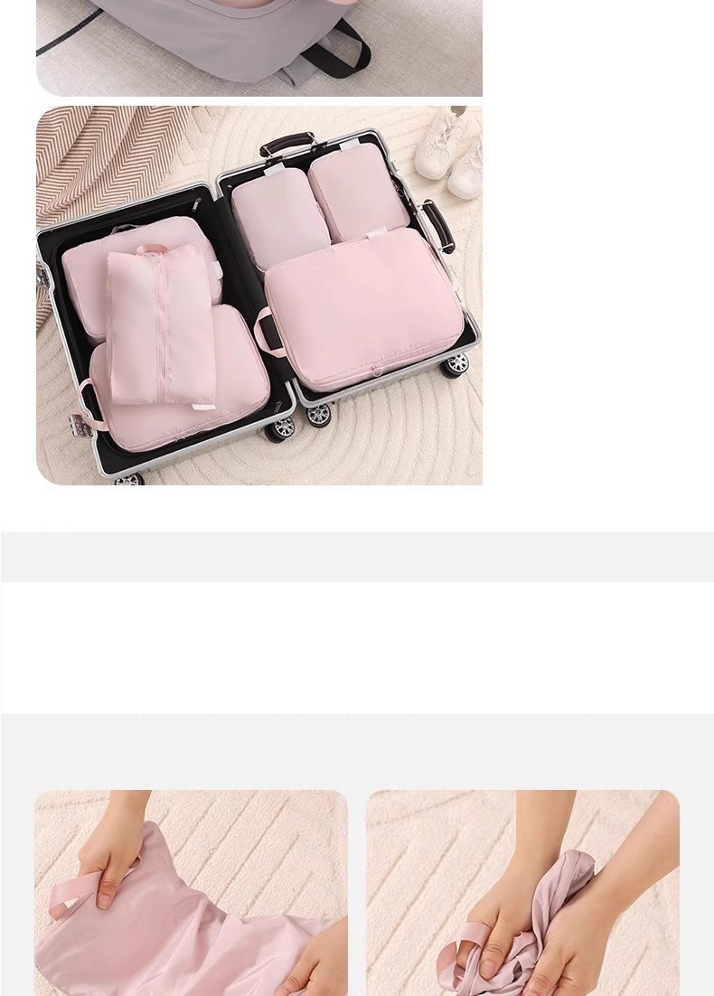 Travel Clothing Storage Bag Set Organizing Bag Sorting Bag Portable Clothing Suitcase Down Jacket Compression Bag_voghion.com