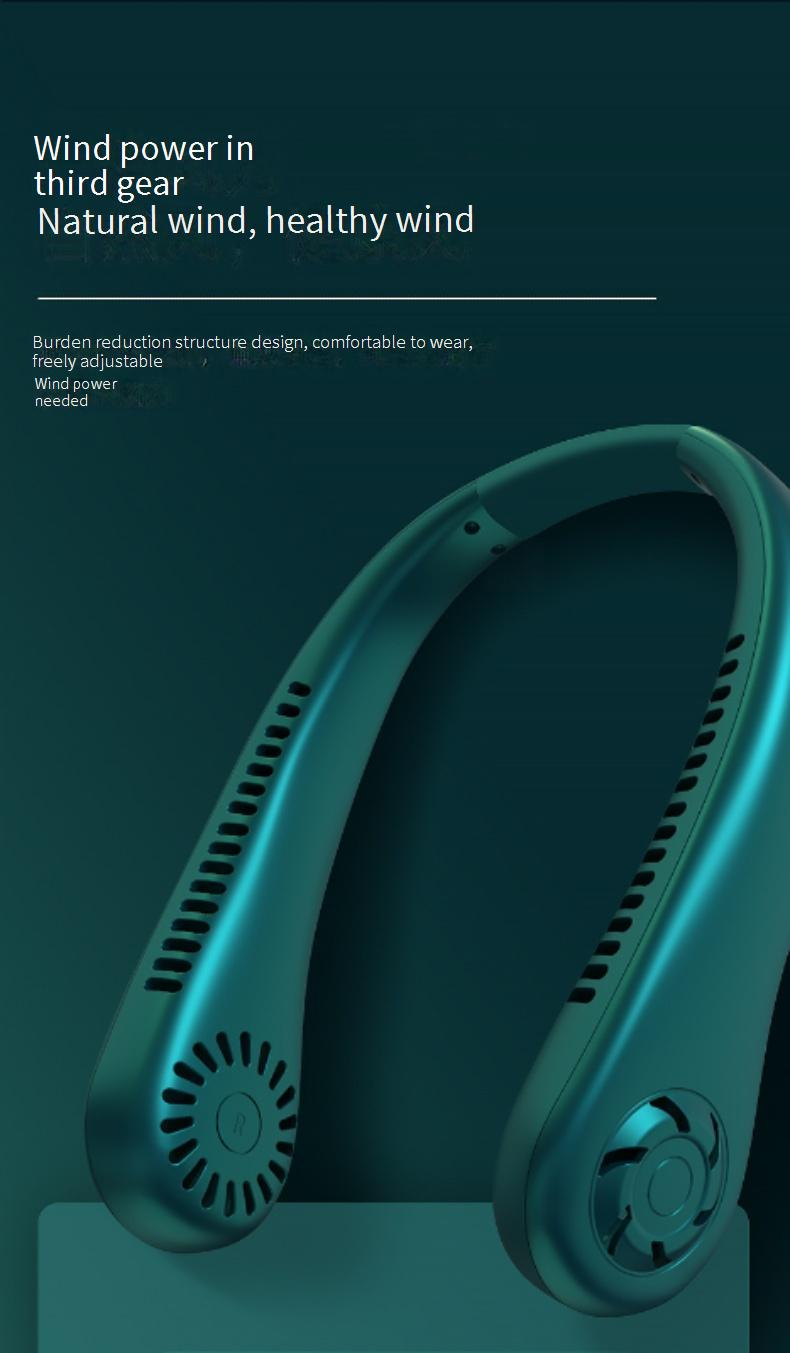 Turbo-Nackenventilator ohne Flügel – langlebiger, wiederaufladbarer tragbarer Ventilator mit 8 Stunden Laufzeit (≤25 dB, freihändig) für Büro/Outdoor_voghion.com