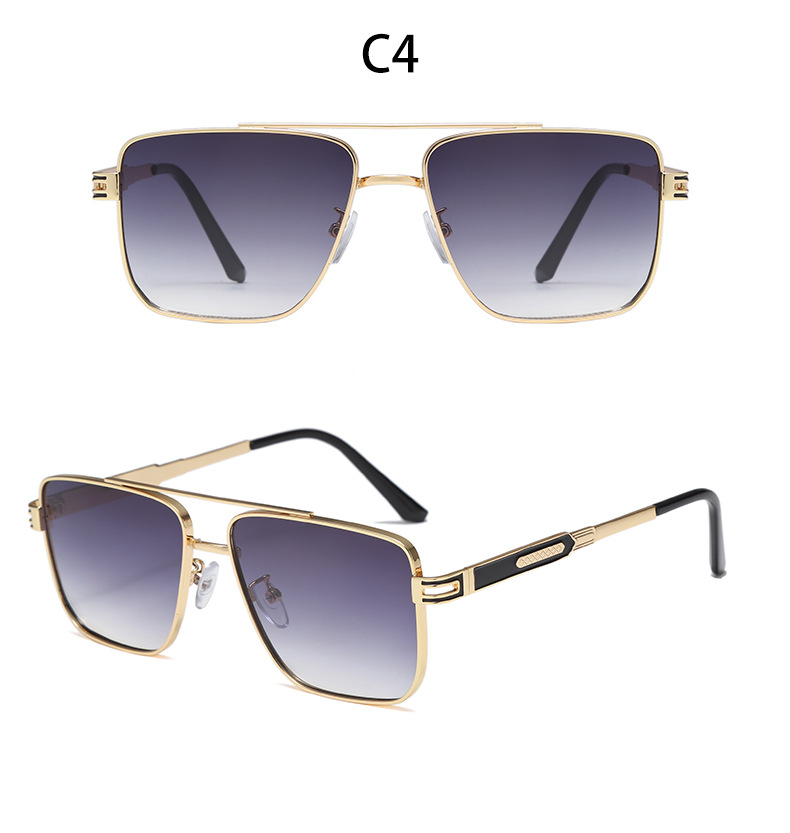 Men's Sunglasses Of High End Ins Metal Square Sunglasses For Women, Fashionable Large Frame, Slimming And Anti Ultraviolet Sunglasses_voghion.com