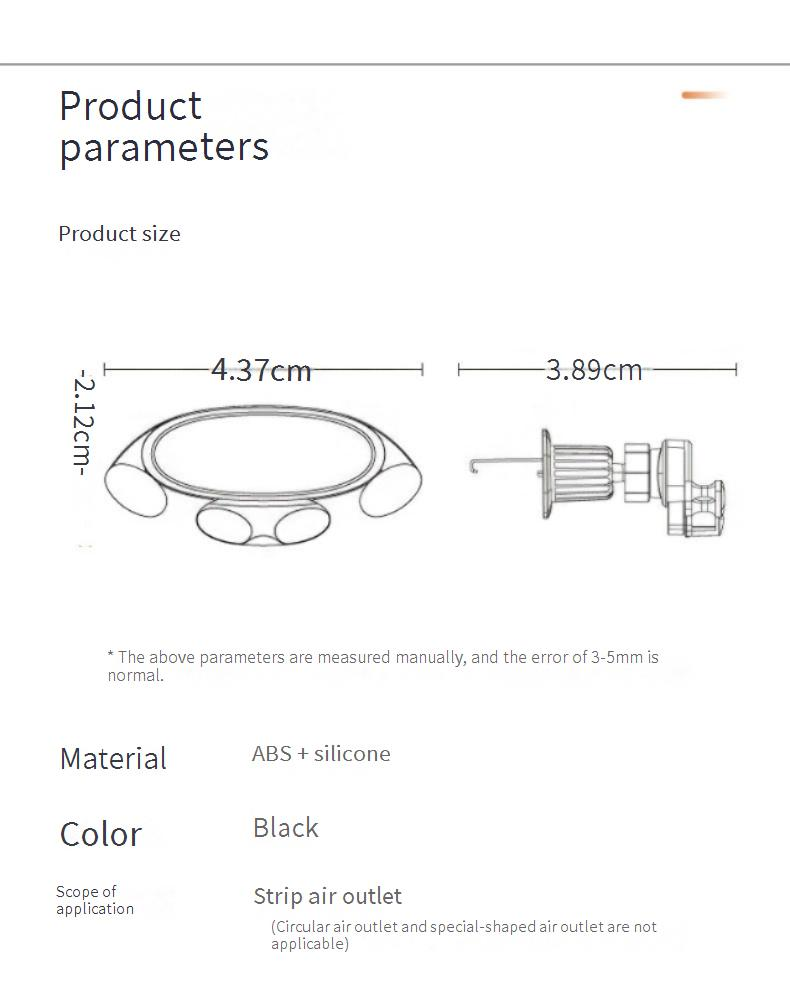 Support universel pour téléphone de voiture : clip pour grille d'aération, prise en main par gravité, navigation mains libres, design compact, ajustement sécurisé pour tous les smartphones_voghion.com