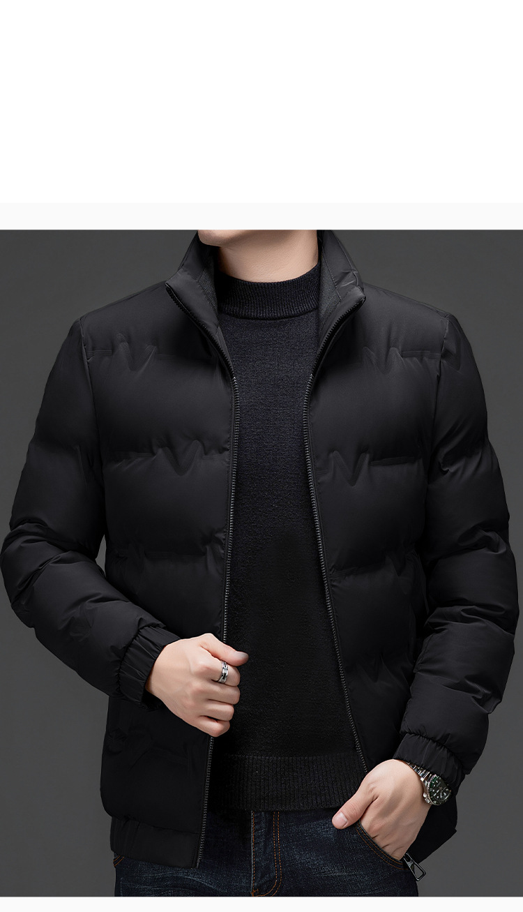 Erkek Kışlık Yün Karışımlı Trençkot - Dik Yaka ve Çok Cepli Kalın Sıcak İş Günlük Ceket, Olgun Beyler İçin Slim Fit_voghion.com