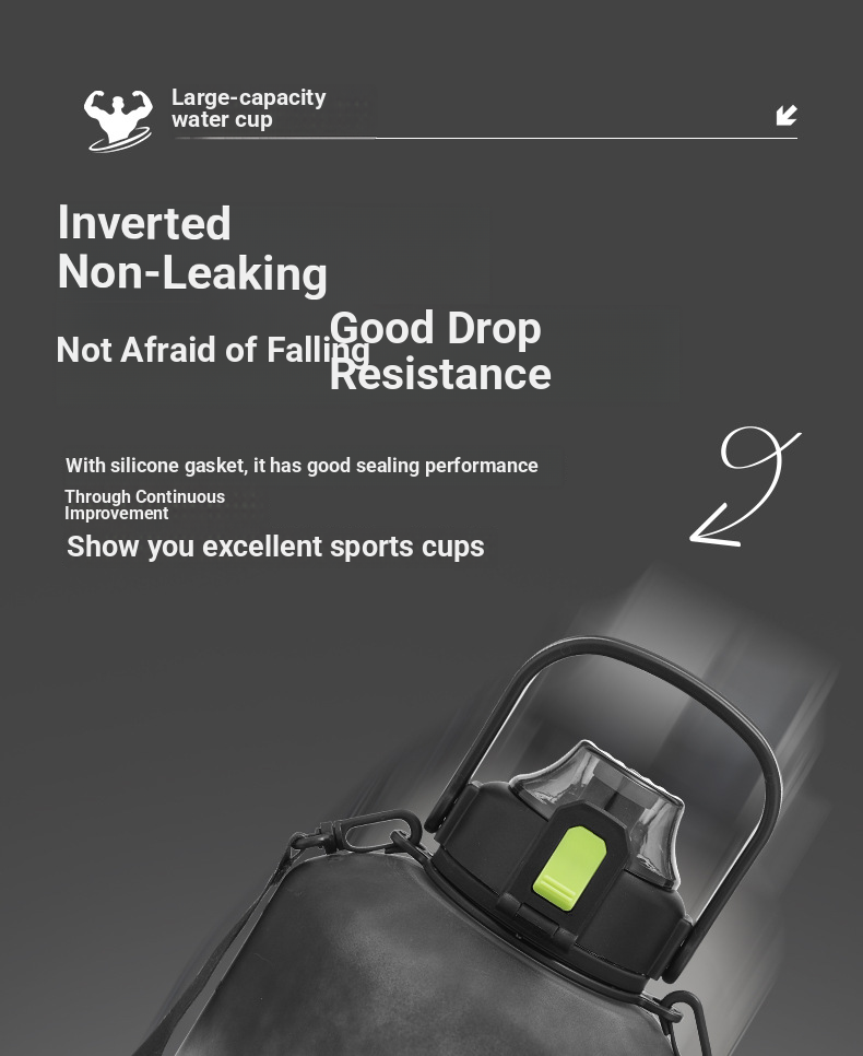 Tazza d'acqua di grande capacità, per uomo e donna, portatile, per sport, fitness, pancia, Dundong, secchio, tazza spaziale in plastica_voghion.com