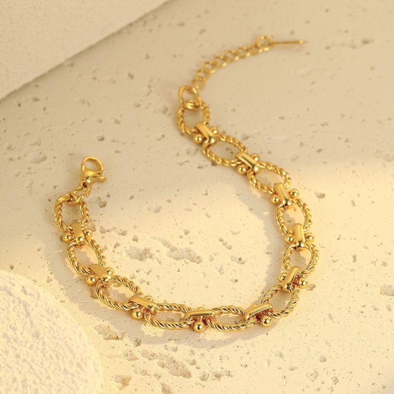 Punk Interlocking Stainless Steel Non Fading Thick Bracelet Fashionable Personality All Match Hand Jewelry_voghion.com