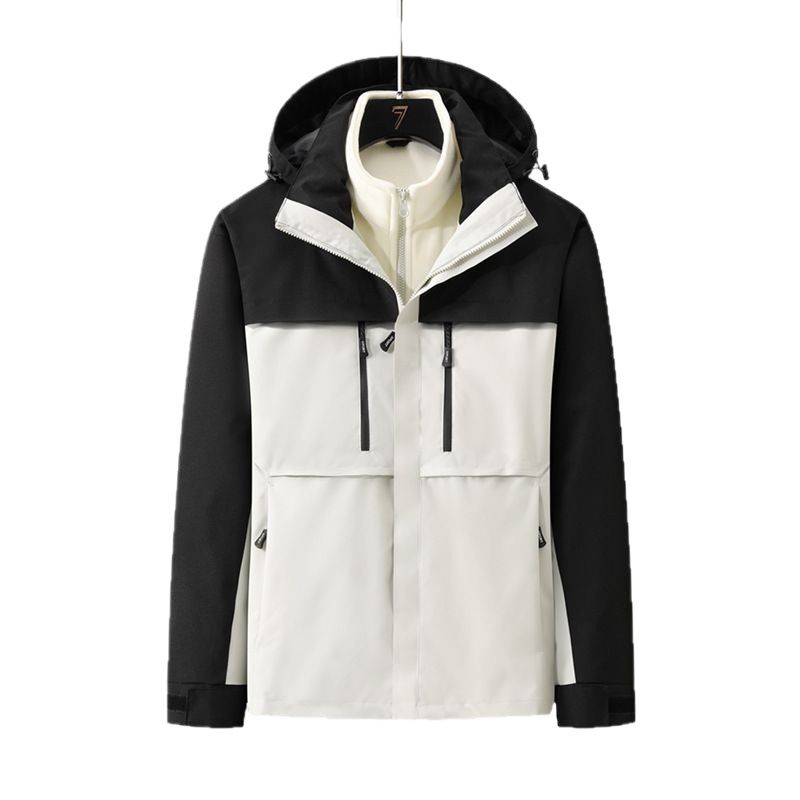 Giacca da trekking unisex 3 in 1 impermeabile antivento in caldo pile di visone con fodera interna staccabile_voghion.com