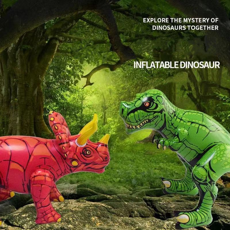 Set di giocattoli gonfiabili con dinosauri, T Rex, Velociraptor, animali in PVC, per bambini, gioco creativo all'aperto e al chiuso_voghion.com