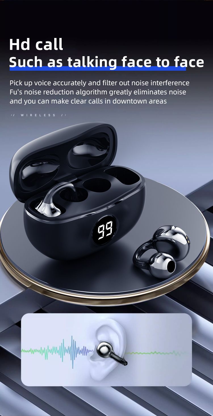 Drahtlose Kopfhörer Fone Bluetooth Headset Mit Mikrofon Freihändiger Noise Cancelling Kopfhörer Clip Ohr Musik Sport Gaming_voghion.com
