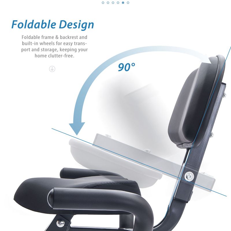 Folding Exercise Bike, Fitness Upright And Recumbent X-Bike With 16-Level Adjustable Resistance, Arm Bands And Backrest_voghion.com