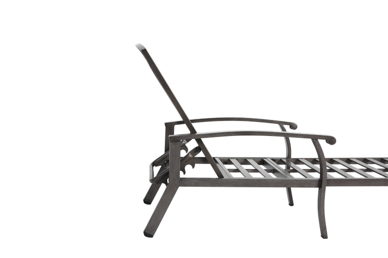 Chaise longue de patio avec coussin en coton, chaise longue inclinable réglable en aluminium antirouille pour piscine, coussin beige imperméable_voghion.com