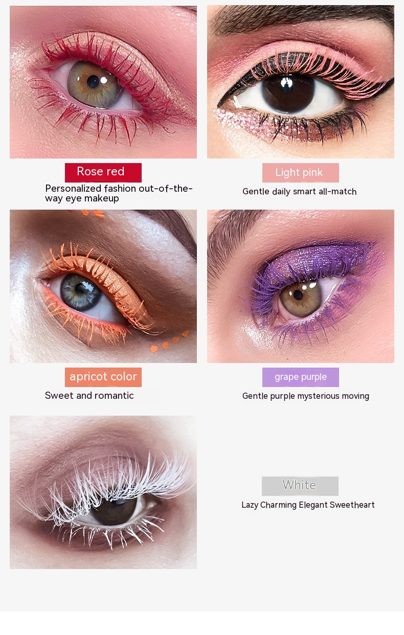 Pudaier Buntes Schwarz, lang, lockig, wasserfest, Make-up-resistent, 9 Farben Augenschwarz_voghion.com