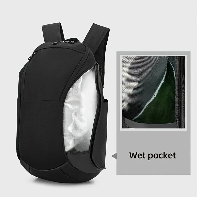 Large Capacity Basketball Backpack With Wet Dry Compartments, High Quality Fabric, Multiple Mesh Pockets And Sports_voghion.com
