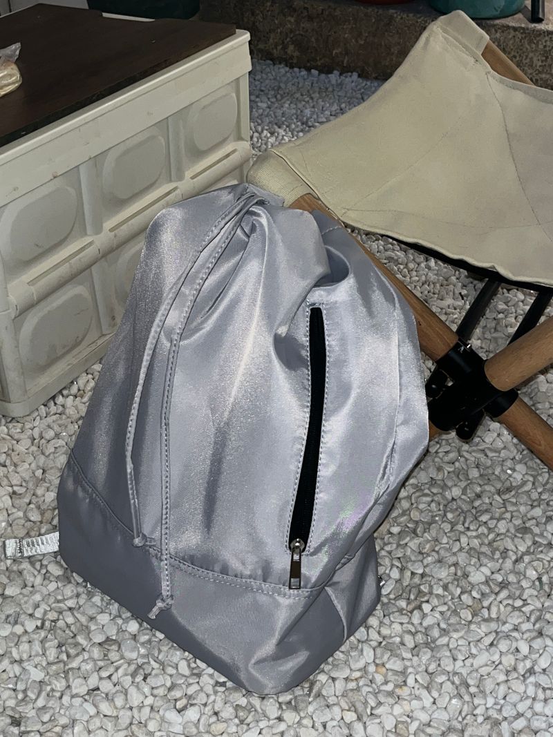 Borsa a secchiello per il tempo libero in nylon grigio stile spaziale coreano Ins_voghion.com