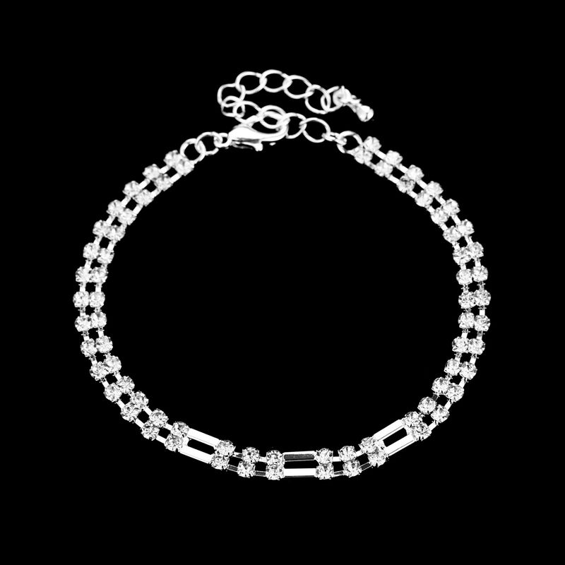 Set di gioielli da sposa - Collana, orecchini e bracciale con strass esagerati in argento sterling (set da sposa da 3 pezzi)_voghion.com