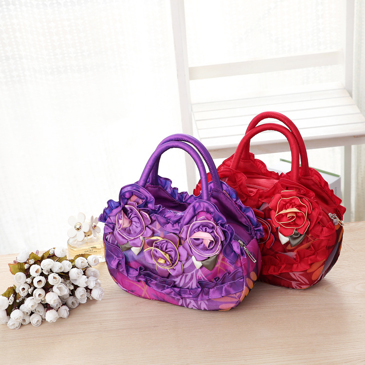 Mittelgroße neue Schlüsseltasche für Damen, koreanische Version der Damenhandtasche, einfarbige Damenhandtasche mit Reißverschluss aus Spitze._voghion.com