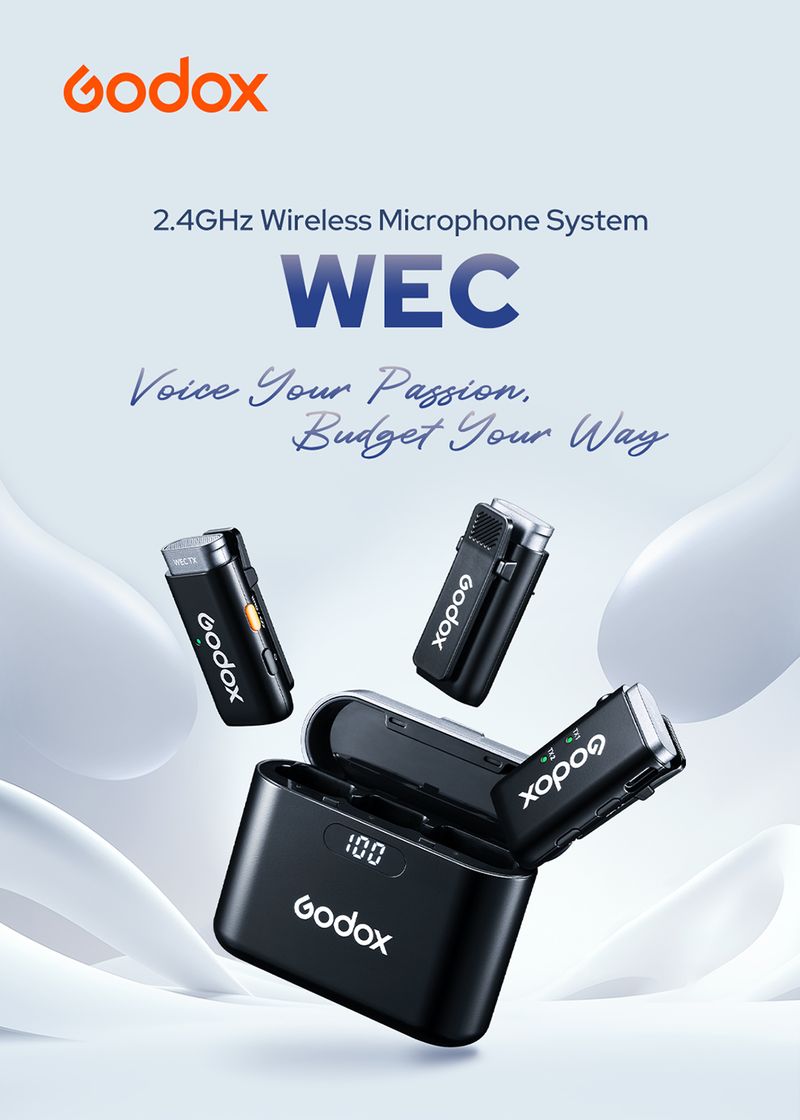 Godox WEC 2.4GHz Wireless Microphone System Transmitter Receiver Live Broadcast Reduction Noise Mic for DSLR Camera_voghion.com