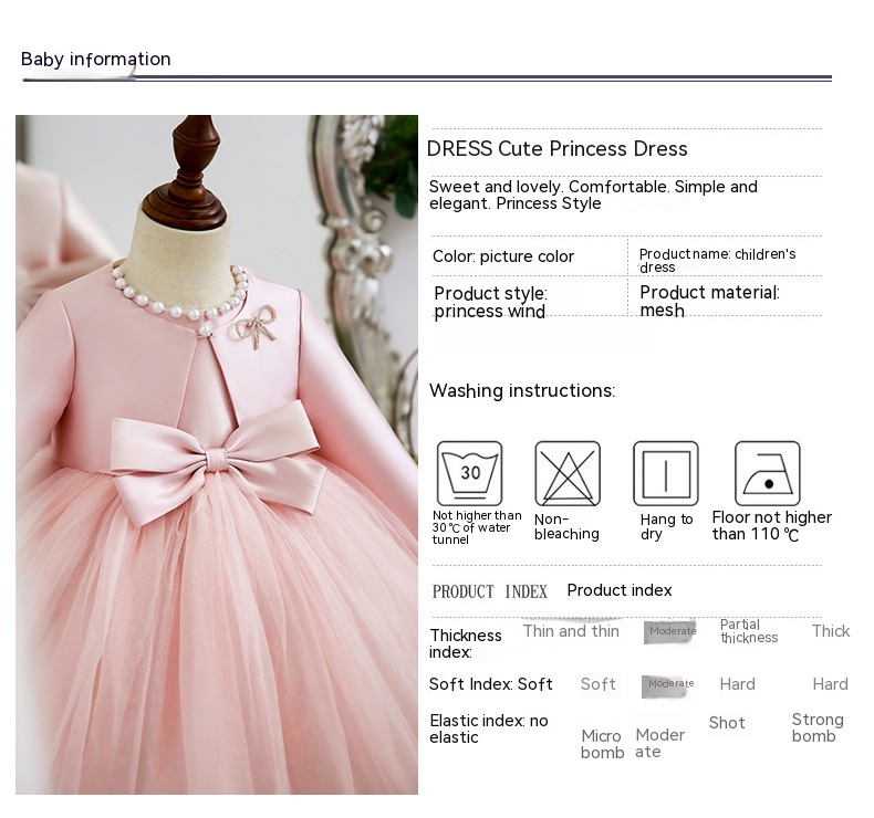 Navidad niños princesa flor boda moda niña primavera y otoño rendimiento vestido dos_voghion.com