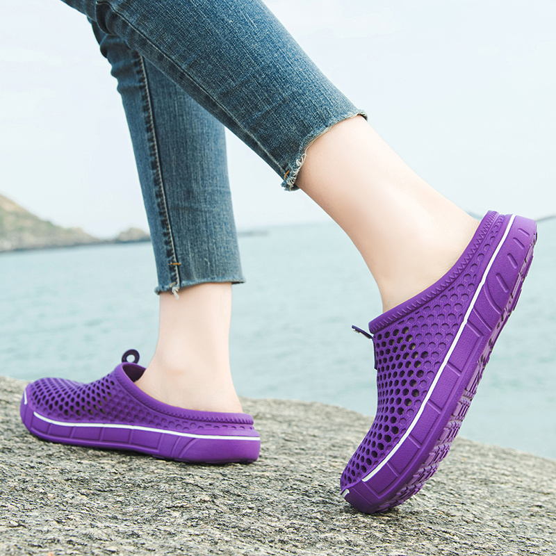 Kvinnor Träskor Mules Andas Mesh Tofflor Kvinna Sommarstrandsandaler för inomhus utomhus Casual Trädgårdsskor_voghion.com