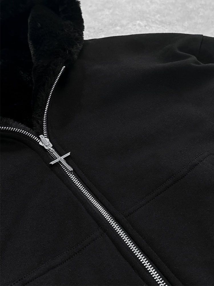 Felpe con cappuccio autunnali e invernali, indossabili su entrambi i lati, con stampa leopardata retrò e cerniera, stile casual._voghion.com
