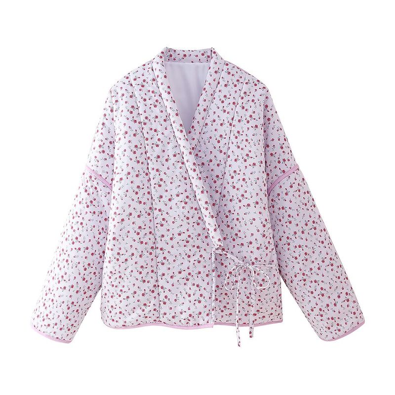 Abbigliamento donna autunno/inverno 2024 nuova moda di strada alla moda giacca di cotone con lacci_voghion.com