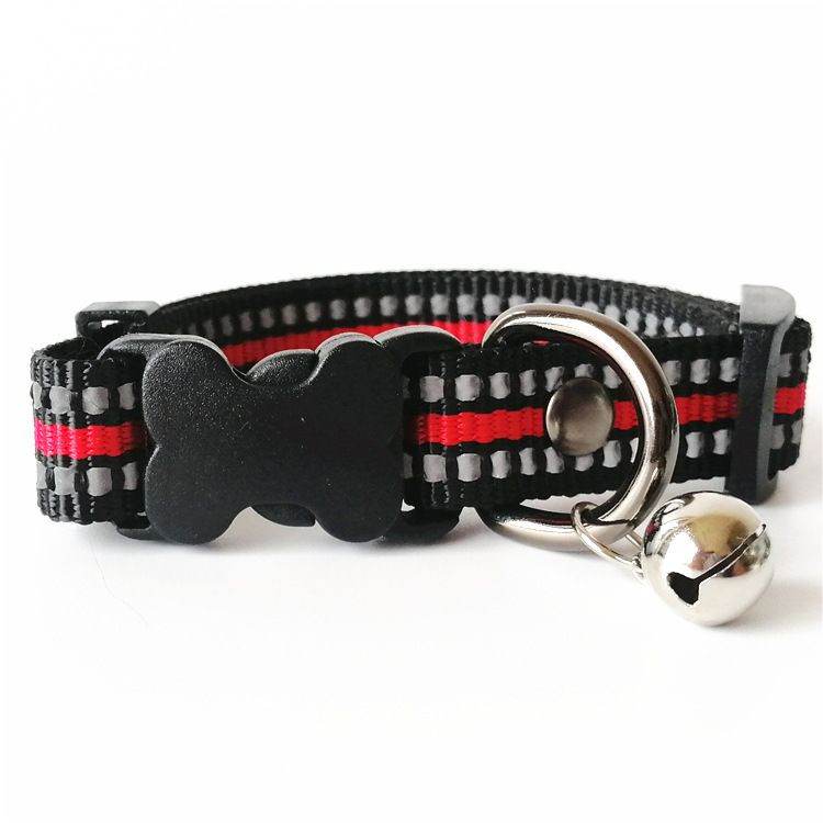 Direktlieferung 2021 Nachtreflektierendes Nylon-Glockenhalsband für Hunde und Katzen_voghion.com