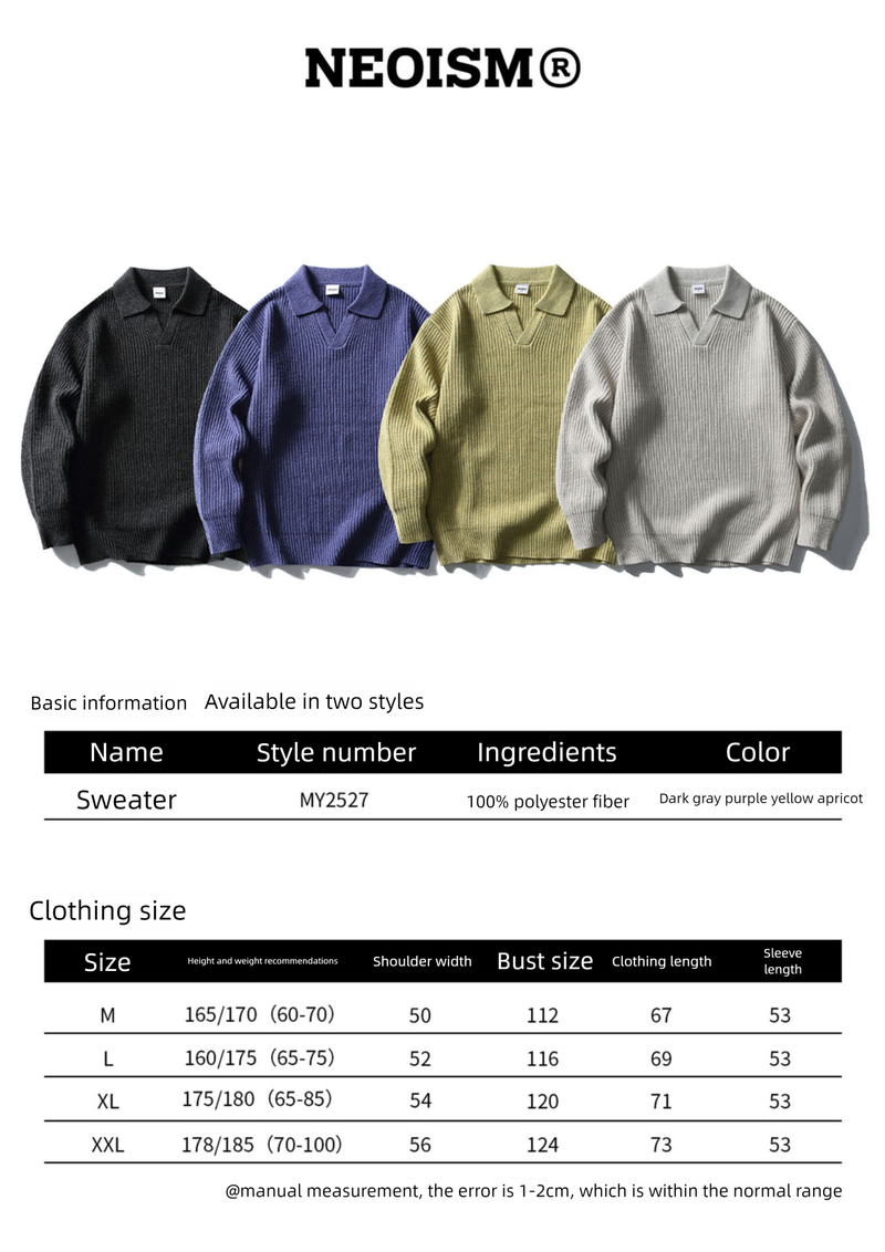 Pull col mouette côtelé de couleur unie pour homme, version coréenne 2025, automne-hiver, haut de gamme, style Old Money, polo intérieur_voghion.com