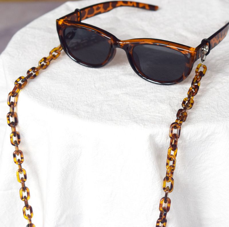 and Acrylic Anti-Slip Anti-Lost Hanging Chain Glasses Mask Rope Leopard Color_voghion.com