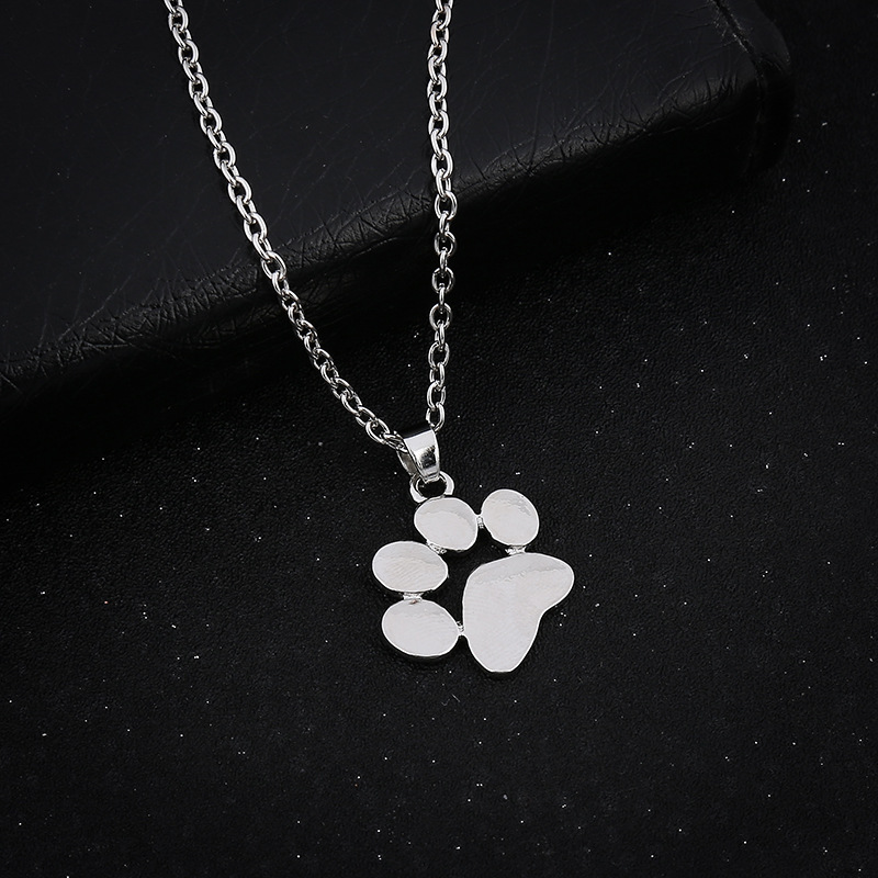 Heart Necklaces & Pendants Jewelry for Women long chain Sweater necklace Fashion Cute Pets Dogs Footprints Paw Necklace_voghion.com
