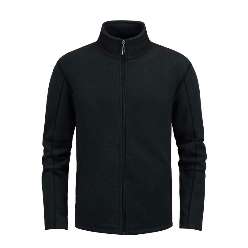 Polar double-sided comfortable fleece stand up collar jacket, half zipper cardigan, long sleeved trendy versatile 450g_voghion.com
