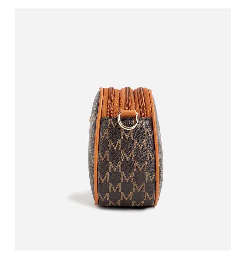 Kameratasche mit Vintage-Print für Damen – Umhängetasche mit drei Reißverschlüssen (geräumige Retro-Umhängetasche für den täglichen Weg zur Arbeit)_voghion.com