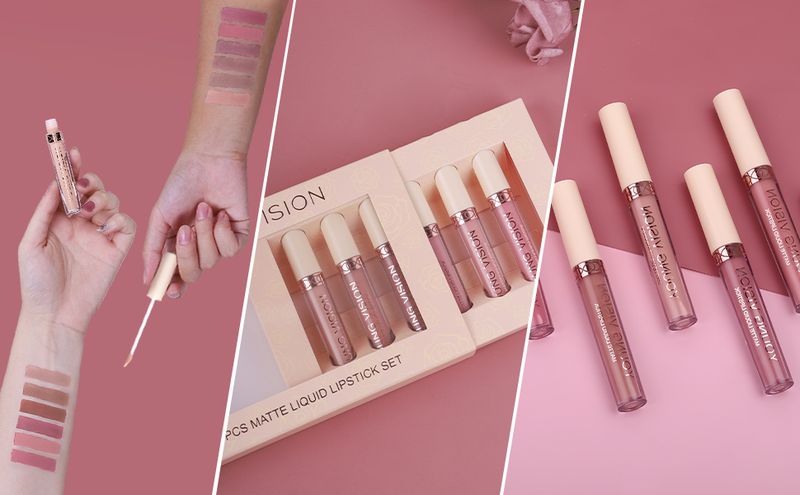 YOUNG VISION Nude Liquid Langlebiger, wasserfester Lippenstift in Rosa/Braun/Rot, Lippenfarbe, Make-up-Set, für Damen, Lip Glaze Matte Larga_voghion.com