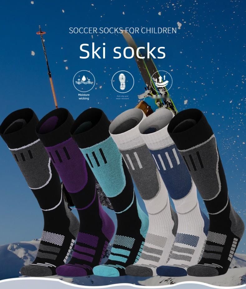 Skarpety narciarskie High Tube Ski Quick-Dry Terry Sports damskie, turystyczne, z grubym spodem z ręcznika, męskie_voghion.com