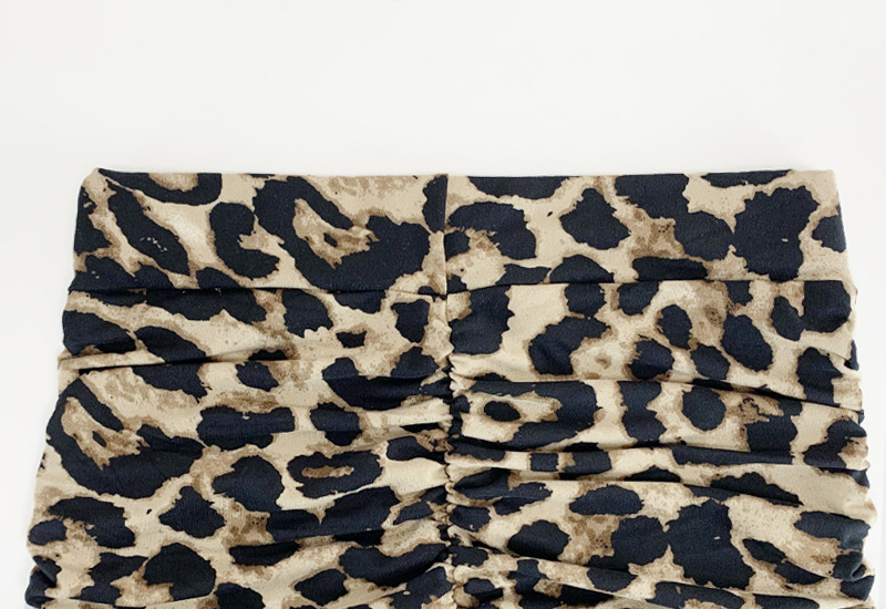 Gonna da donna con stampa leopardata, gonna di media lunghezza con fessura a pieghe attillata e sexy_voghion.com
