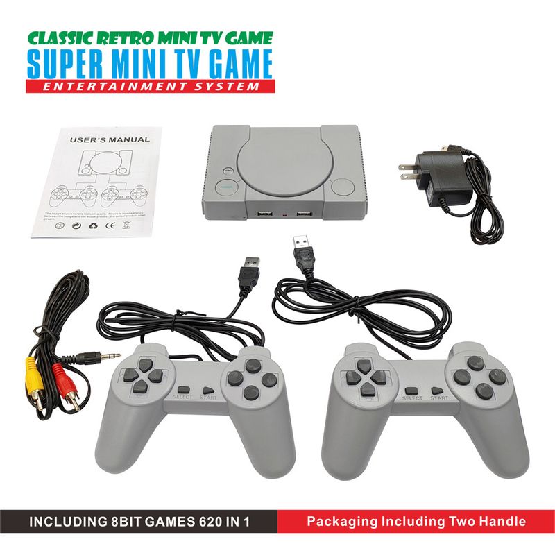 Console de jeu nostalgique autonome PS1 Home 8 bits pour enfants à deux joueurs_voghion.com