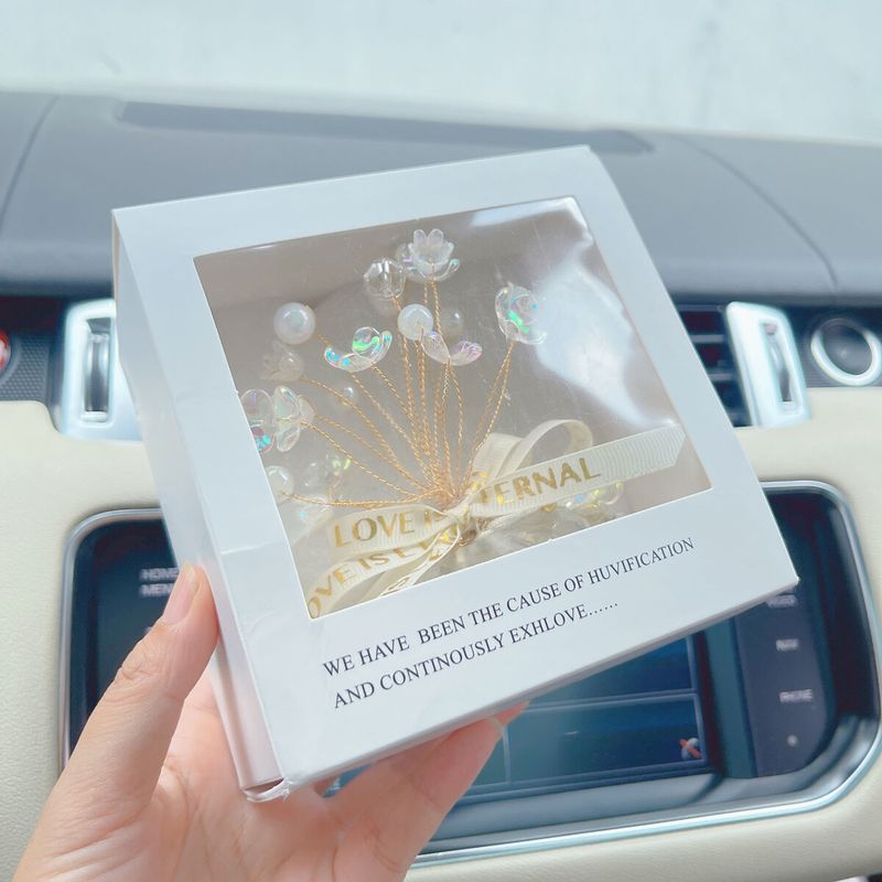 Lily Of The Valley Starry Sky Ornament Goddess Style Lucky Flower Dashboard Decoration Car Accessories_voghion.com