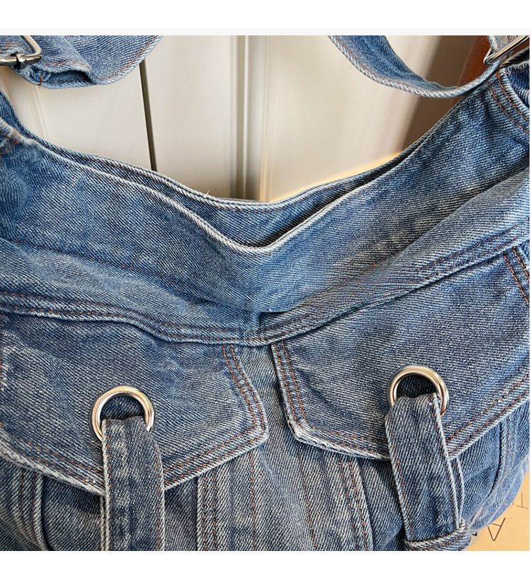 Borsa a tracolla in denim, grande capacità, da donna_voghion.com